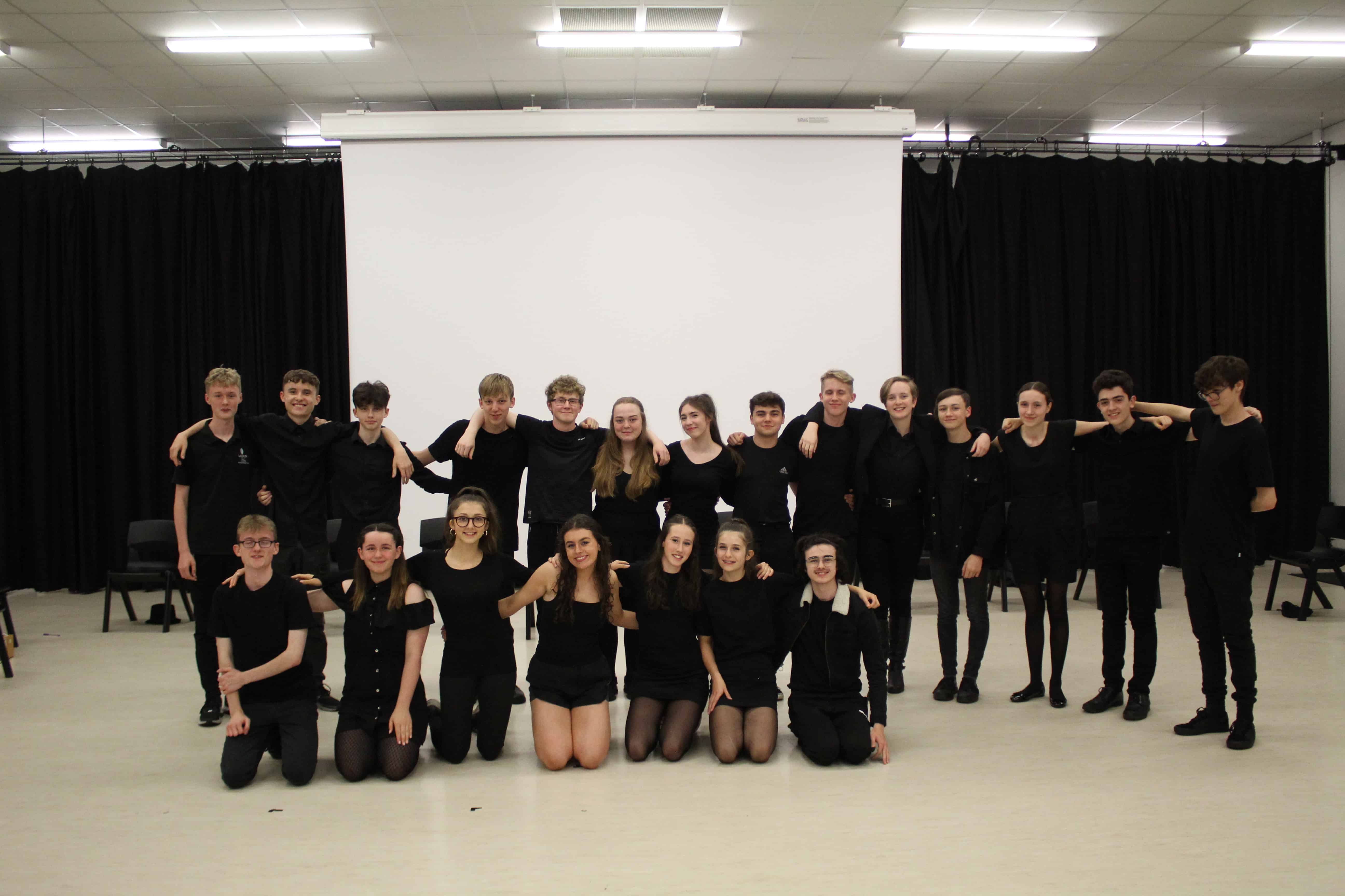 Laurus Limelights students from across the Laurus Trust, including Laurus Cheadle Hulme, stand together for a group photo.