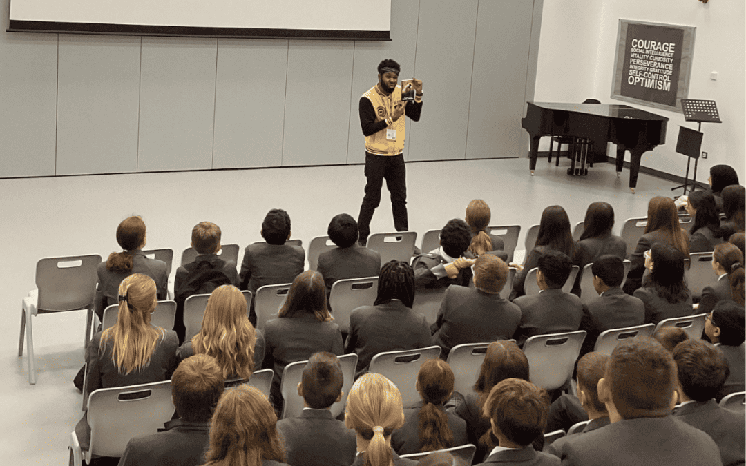 Karl Nova inspires future poets at Laurus Cheadle Hulme