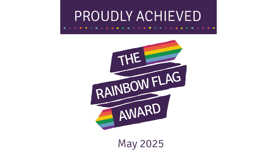 LCH Rainbow flag 2025 footer An accolade to show that Laurus Cheadle Hulme proudly achieved the Rainbow Flag Award in May 2025.