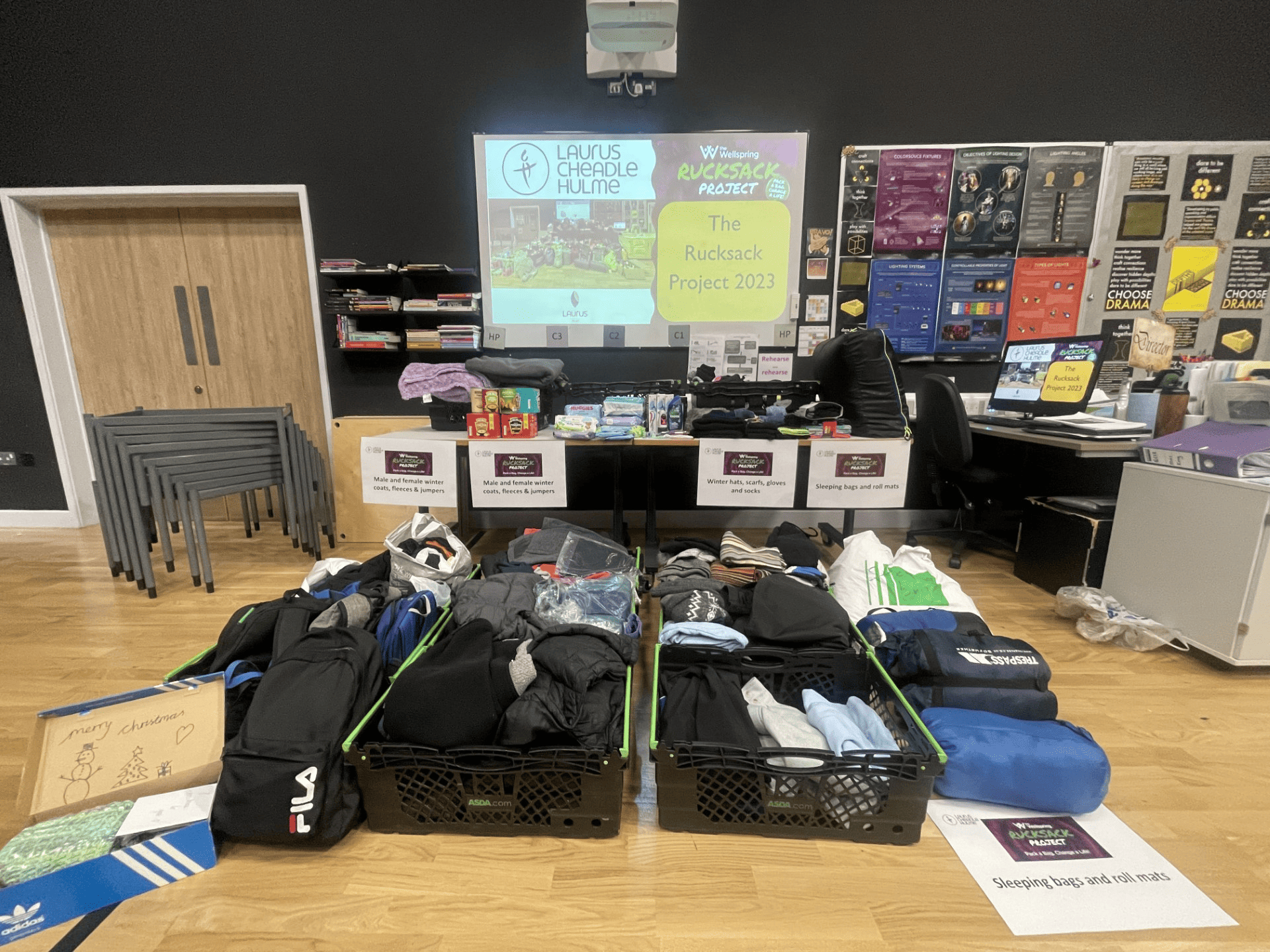 Donations from the Laurus Cheadle Hulme community for the Wellspring Rucksack Project 2023