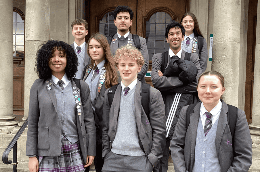 Students standing outside youth centre